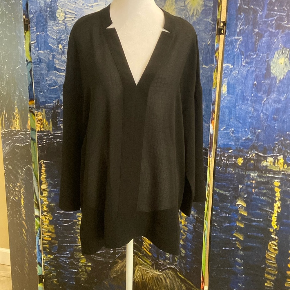 Sheer black tunic style blouse